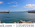 View of the Akashi Kaikyo Bridge from Akashi Port 135455936