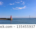 View of the Akashi Kaikyo Bridge from Akashi Port 135455937