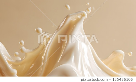 Dynamic abstract expression of bouncing cream 135456106