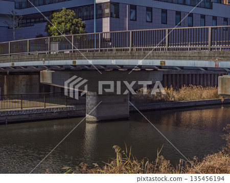 The name of the bridge "Shinmei Bridge" over the Yokojikken River The name of the bridge "Shinmei Bridge" over the Yokojikken River 135456194
