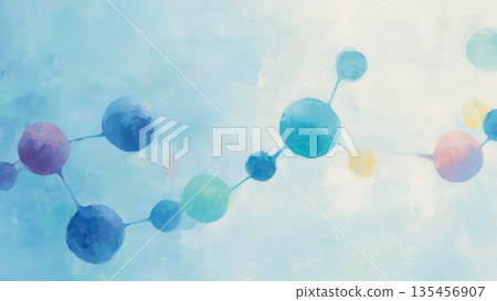 分子結構的抽象背景，藍色藝術 135456907