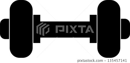 Dumbbell Silhouette Icon - Minimalist Black Fitness Symbol for Gym, Workout, and Strength Training Design Dumbbell Silhouette Icon - Minimalist Black Fitness Symbol for Gym, Workout, and Strength Training Design 135457141