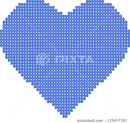Blue Dotted Heart Icon: Digital Pixel-Style Graphic for Retro Gaming, Technology Branding, and Modern Data Connectivity Blue Dotted Heart Icon: Digital Pixel-Style Graphic for Retro Gaming, Technology Branding, and Modern Data Connectivity 135457191