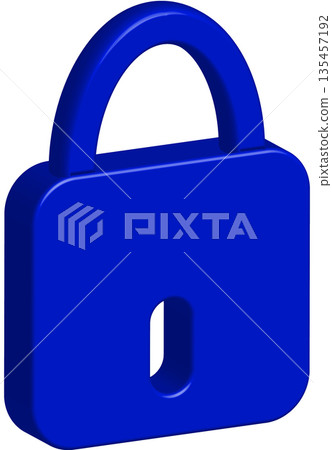 3D Blue Padlock Icon: Glossy Security Graphic for Data Protection, Cyber Safety, and Privacy Access Control UI 3D Blue Padlock Icon: Glossy Security Graphic for Data Protection, Cyber Safety, and Privacy Access Control UI 135457192