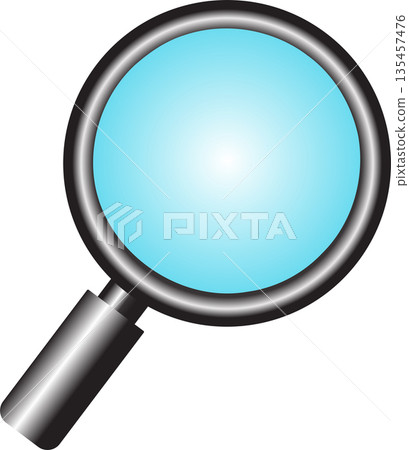 3D Magnifying Glass Vector Illustration: Professional Search Icon, Investigation Tool Graphic and Zoom Discovery Lens for Business Design 135457476