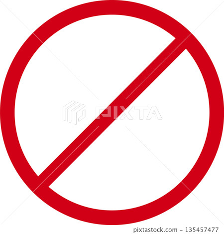 Red Prohibitory Sign Vector: Universal No Entry Symbol, Restricted Area Icon, Forbidden Action Circle and Stop Warning Graphic for Safety and Policy 135457477
