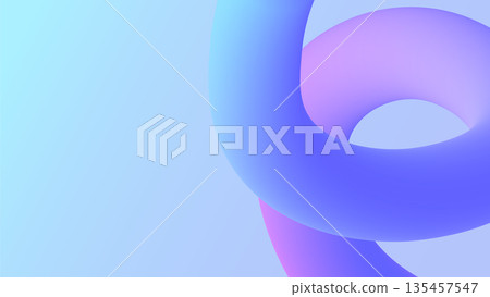 淺藍色漸變抽象背景，有流動的3D管狀物（16:9） 135457547