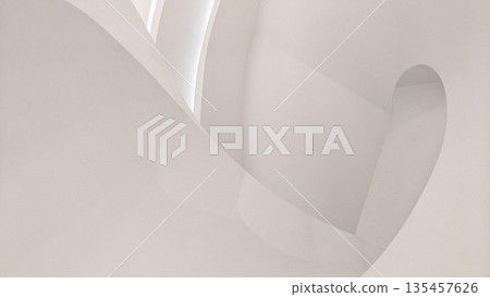 Minimalist Abstract Architecture with Curved Forms Minimalist Abstract Architecture with Curved Forms 135457626
