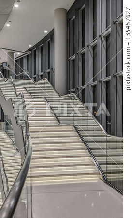 Futuristic Staircase with Glass and Light Futuristic Staircase with Glass and Light 135457627