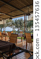 Italian Restaurant Terrace with Olive Trees 135457636