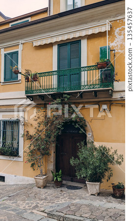 Italian Townhouse with Balcony and Plants Italian Townhouse with Balcony and Plants 135457637