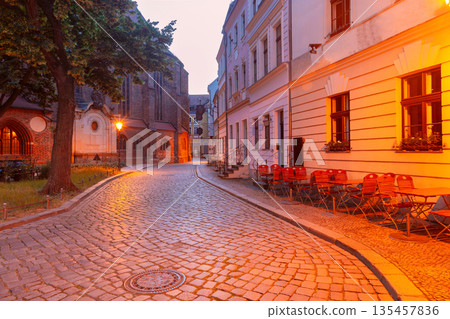 Nikolai Quarter in Berlin Germany at sunrise 135457836