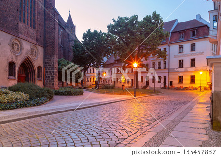 Nikolai Quarter in Berlin Germany at sunrise 135457837