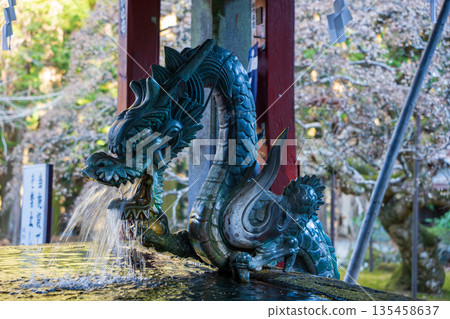 The shrine's dragon chozuya (water purification fountain) Arakura Fuji Sengen Shrine The shrine's dragon chozuya (water purification fountain) Arakura Fuji Sengen Shrine 135458637