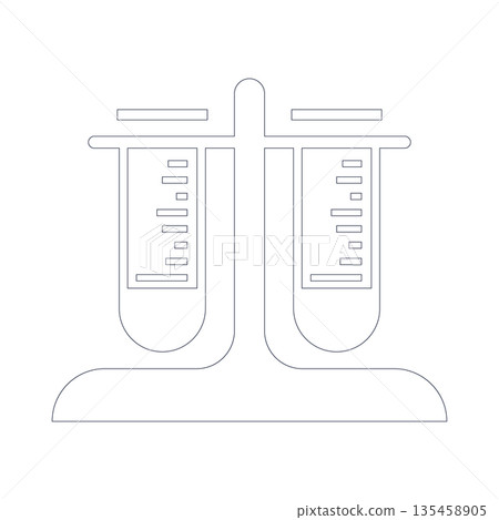 Minimalist line art illustration of a test tube rack, perfect for clean scientific branding, Minimalist line art illustration of a test tube rack, perfect for clean scientific branding, 135458905