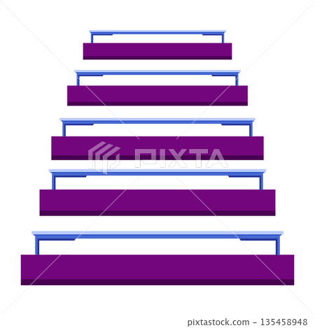 Abstract Stacked Purple and Blue Geometric Platforms or Steps for Growth Concept Abstract Stacked Purple and Blue Geometric Platforms or Steps for Growth Concept 135458948