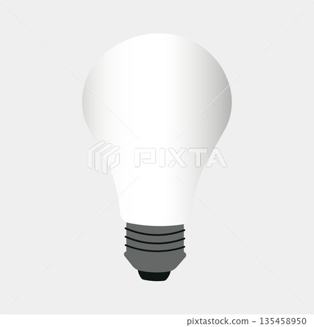 Modern White Light Bulb Vector Illustration for Creative Idea and Innovation Concept 135458950