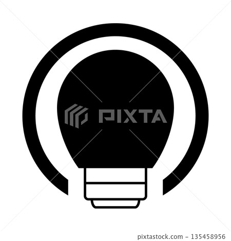 Abstract Light Bulb Symbol Inside a Circular Frame for Insight and Vision Concepts Abstract Light Bulb Symbol Inside a Circular Frame for Insight and Vision Concepts 135458956