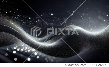 閃爍的銀色顆粒的抽象背景 135459204