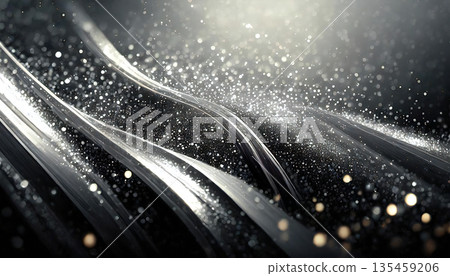 閃爍的銀色顆粒的抽象背景 135459206