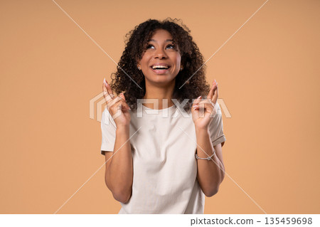 Young Pretty Teenage Girl Praying In Sincere Silent Request. Hope, Faith Young Pretty Teenage Girl Praying In Sincere Silent Request. Hope, Faith 135459698