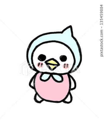 A cute and hooded duck 135459884
