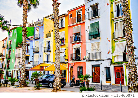 Picturesque and colorful town of Villajoyosa on the shores of the Costa Blanca in Alicante, Valencian Community, Spain 135460071