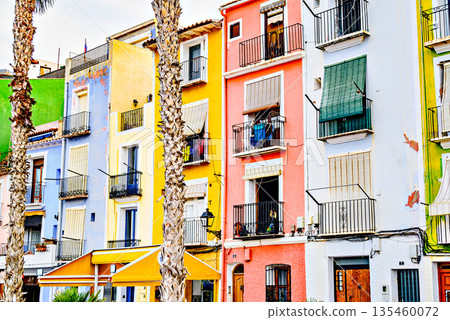 Picturesque and colorful town of Villajoyosa on the shores of the Costa Blanca in Alicante, Valencian Community, Spain 135460072