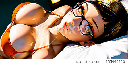 寫真拍攝，比基尼，擺姿勢的女性，漫畫 [AI生成圖像] 135460220