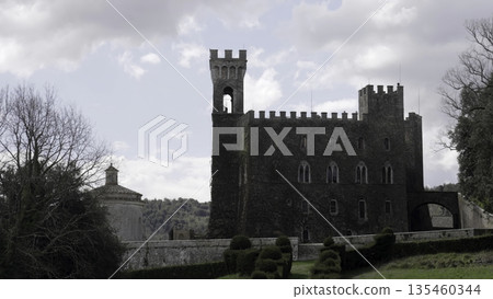 Castello di brolio dominating the tuscan landscape in springtime. Action 135460344