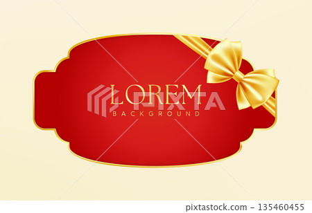 Red Gold Christmas red price tag. Vintage luxury frame Red Gold Christmas red price tag. Vintage luxury frame 135460455