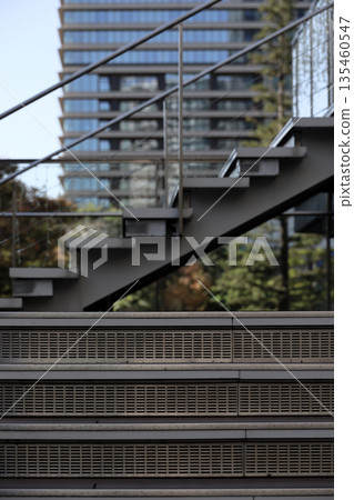 Modern staircase at the building entrance 135460547