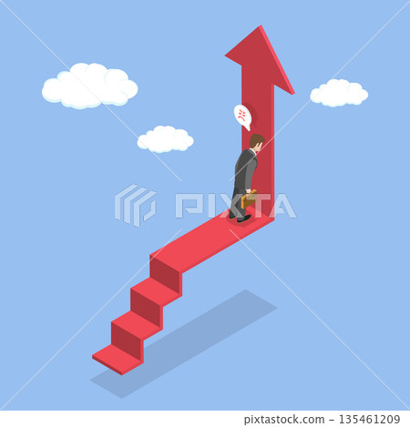 3D Isometric Flat Vector Illustration of Dead End, Big Mistake and Wrong Decision 135461209