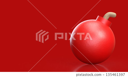 Red Bomb Representing Imminent Danger and High Risk Crisis Concept 3d render. Red Bomb Representing Imminent Danger and High Risk Crisis Concept 3d render. 135461397