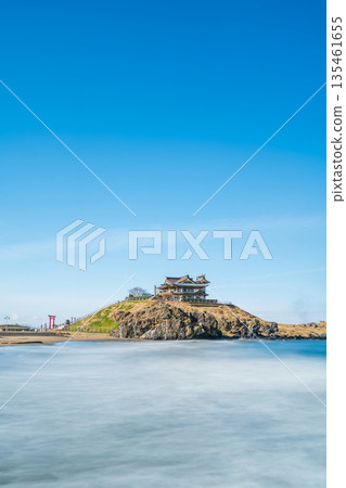 "Aomori Prefecture" View of Kabushima from the opposite shore Hachinohe City Long exposure 135461655