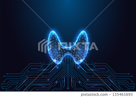 Thyroid Gland Technology. Endocrine Health, Diagnostics. Medical Innovation Vector Illustration Thyroid Gland Technology. Endocrine Health, Diagnostics. Medical Innovation Vector Illustration 135461693
