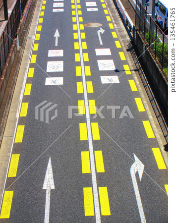 Road markings near Saitama-Shintoshin Station Road markings near Saitama-Shintoshin Station 135461765