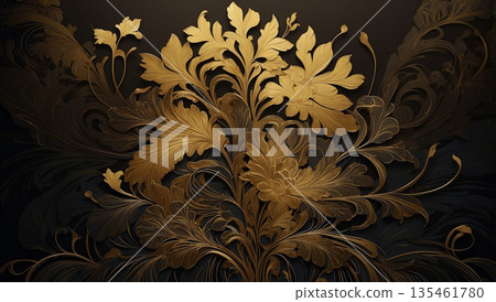 Gold Flower AI-generated material Gold Flower AI-generated material 135461780