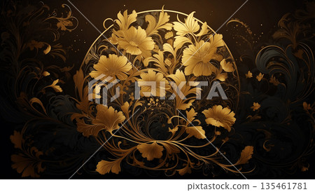 Gold Flower AI-generated material 135461781