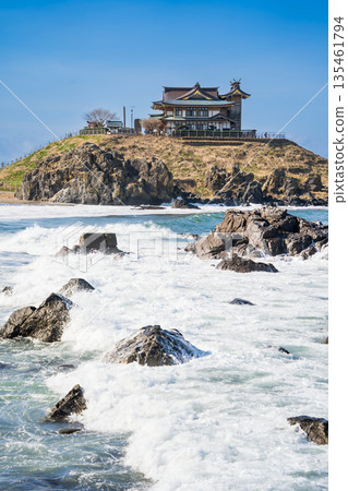 從青森縣對岸眺望八戶市的蒲島 135461794