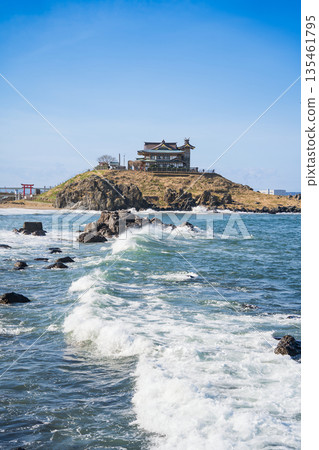 "Aomori Prefecture" View of Kabushima from the opposite shore, Hachinohe City 135461795