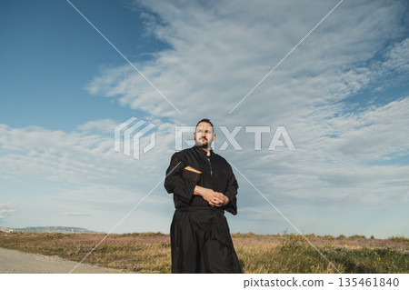 Natural Surrounding For A Priest Walking Natural Surrounding For A Priest Walking 135461840