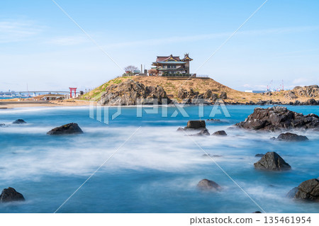 "Aomori Prefecture" View of Kabushima from the opposite shore Hachinohe City Long exposure "Aomori Prefecture" View of Kabushima from the opposite shore Hachinohe City Long exposure 135461954