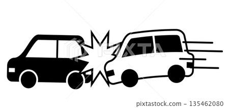 汽車追撞示意圖 - 側視圖 135462080