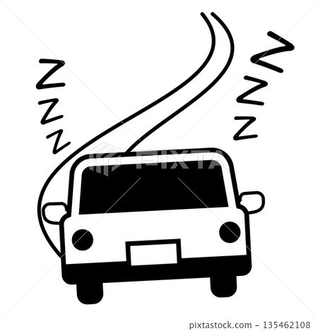 簡單的黑白圖標，表示疲勞駕駛 135462108