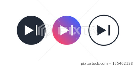 Modern play pause button icon design. Media control and digital interface Modern play pause button icon design. Media control and digital interface 135462158
