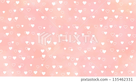 Small hearts and pale pink watercolor background illustration 135462331