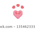 Simple icon illustration of Valentine gift and heart 135462333