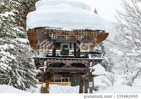 Snowy Shirakawa-go Myozenji Temple Snowy Shirakawa-go Myozenji Temple 135462450