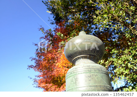 Ise Jingu Inner Shrine Uji Bridge and autumn leaves 135462457